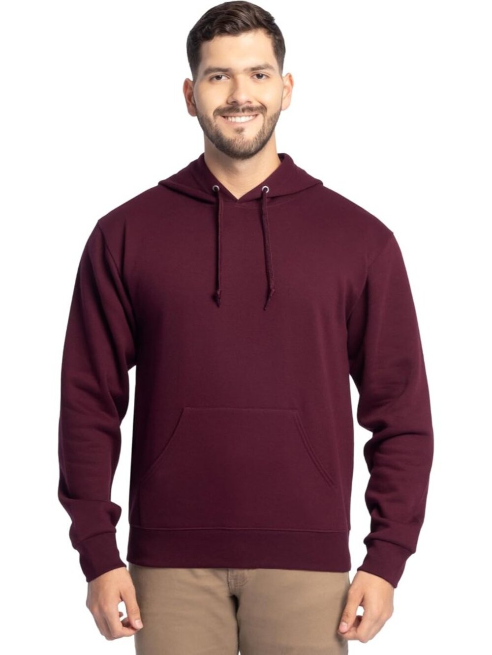 Men's Maroon Ever Soft Moisture Wicking Fleece Pullover Hooded Sweatshirts